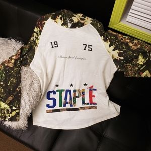 Staple came long sleeve tee with hood